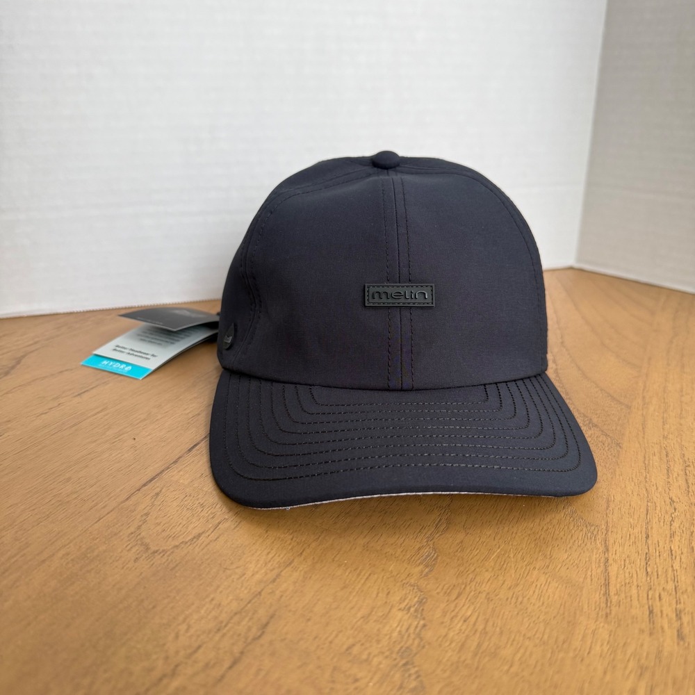 Melin Hydro The Legend Baseball Hat Mens Classic Black Water Resistant Cap NWT